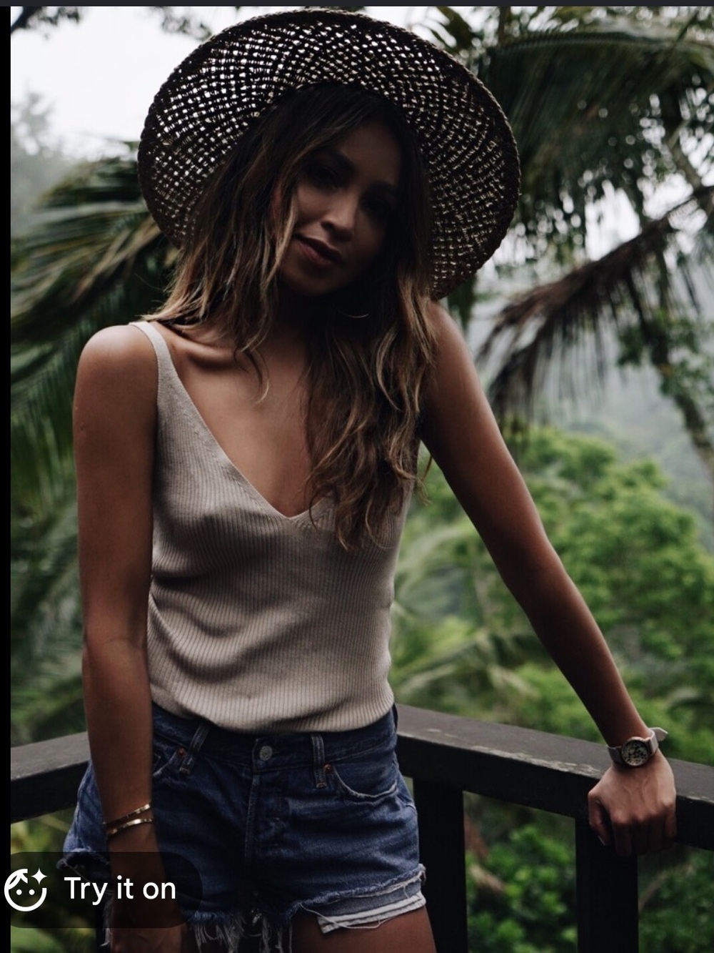 Sincerely Jules Beige Ribbed Tank